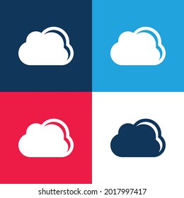 Black Cloud Wetter Symbol blau und rot vier Farbe minimale Icon Set