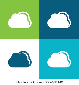 Símbolo del clima de la nube negra Plano de cuatro colores conjunto de iconos mínimo
