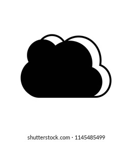 Black cloud weather symbol icon vector icon. Simple element illustration. Black cloud weather symbol symbol design. Can be used for web and mobile.
