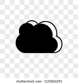 Black cloud weather vector icon on transparent background, Black cloud weather icon