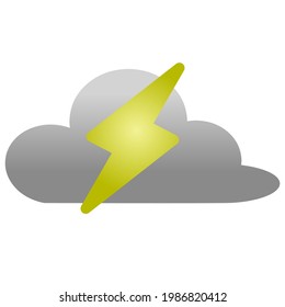 Black clouds with lightning and rain, design element for weather, rainy season.