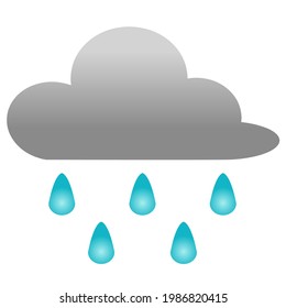 Black clouds with lightning and rain, design element for weather, rainy season.