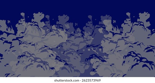 black clouds on dark blue background. vector illustration