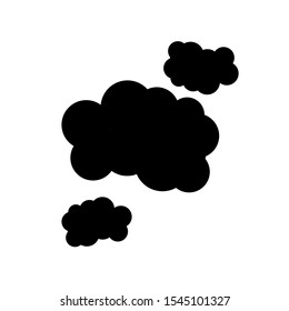 Black clouds on white background isolated vector. Cloud Icon, Cloud Icon Vector. Cloud Icon Flat. Cloud Icon Sign.