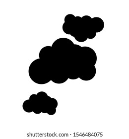 Black clouds on white background isolated vector. Cloud Icon, Cloud Icon Vector. Cloud Icon Flat. Cloud Icon Sign.