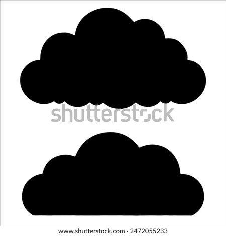 Black clouds silhouette isolated on white background. Rain clouds icon vector illustration design.