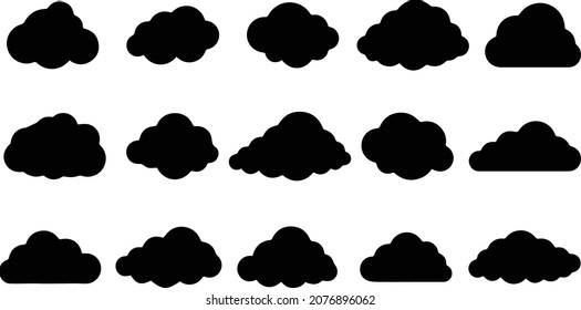 black clouds. white background. Banner Icons. Design elements