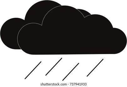 Black cloudy rain icon