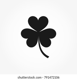 Black clover leaf icon. Vector illustration