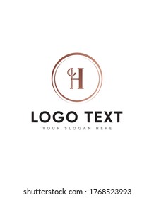 Black clover letter type H logo template, vector logo for business and company identity 