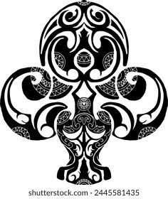 Black Clover Ornament Tattoo Vector	