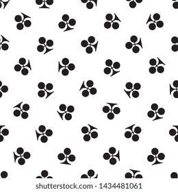 black clovers icons seamless pattern on white background. flat line playing card concept design. eps 10