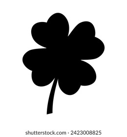 Black clover.Shamrock silhouette on isolated background.Vector.