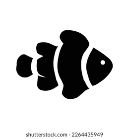 black clown fish vector illustration