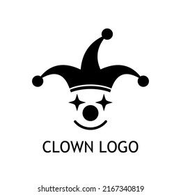 black clown vector logo template