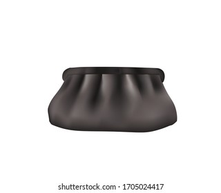 Black clutch bag. vector illustration