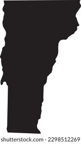 BLACK CMYK color detailed flat map of the federal state of VERMONT, UNITED STATES OF AMERICA on transparent background