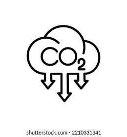 Emisiones negras de CO2 en el icono de la nube aisladas en el fondo blanco. Símbolo de fórmula de dióxido de carbono, concepto de contaminación por smog, concepto de medio ambiente. Formas dinámicas aleatorias. Ilustración vectorial
