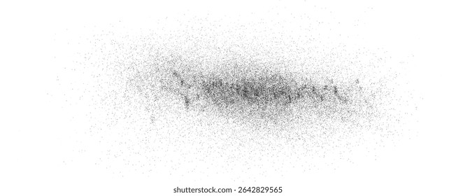 Polvo de carbón negro, efecto de punto de arena negro, pimienta molida, gradiente de punto negro, grunge. Salpicaduras de pintura, textura de grano negro sin fondo, Vector, png.	
