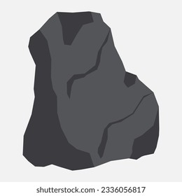Black coal specimen. Sedimentary rock illustration.