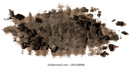 Black coal texture paint stain brush stroke, hand painted, isolated on white background. EPS10 vector illustration.