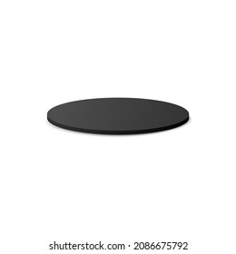 Black coaster for beer cup. Protection round paper beer mat, blank mock up of mug holder for advertisement. Vector 3d illustration isolated on a white background.