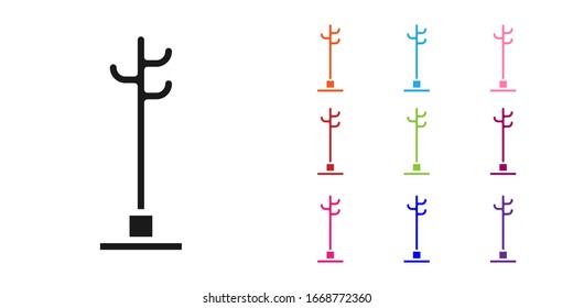 Icono del soporte del escudo negro aislado en fondo blanco. Establecer iconos coloridos. Ilustración vectorial