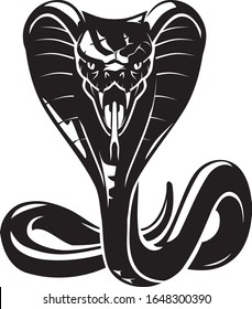 Black Cobra Front View, Full Length Illustration