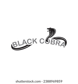 logo de cobra negra en negro elegante