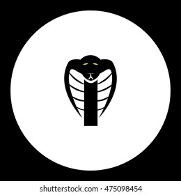 Black Cobra Snake Head Simple Isolated Icon Eps10