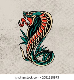 Black Cobra Tattoo Design Vector Illustration