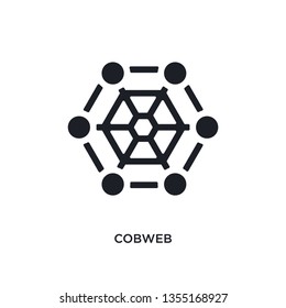 black cobweb isolated vector icon. simple element illustration from infographics concept vector icons. cobweb editable logo symbol design on white background. can be use for web and mobile