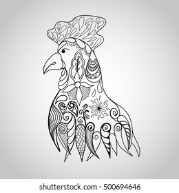 Black cock. Vector illustration