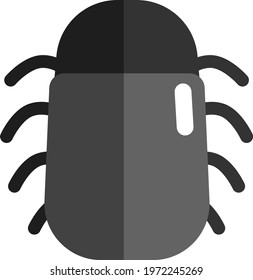 Black cockroach, icon illustration, vector on white background
