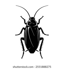 Black cockroach silhouette vector illustration 