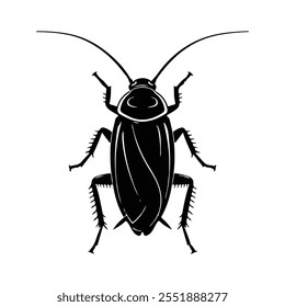 Black cockroach silhouette vector illustration 