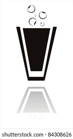 black cocktail icon isolated on white