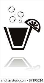 black cocktail icon isolated on white
