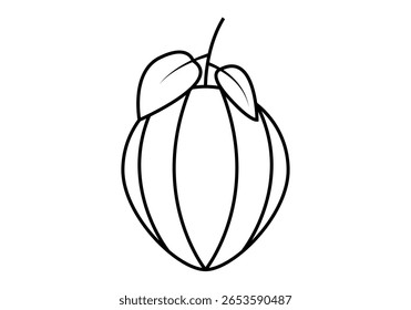 Black cocoa fruit icon on white background