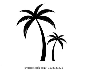 Black Coconut trees Icon. Can be used to illustrate any nature or healthy lifestyle topic.