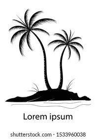 Black Coconut trees Icon. Can be used to illustrate any nature or healthy lifestyle topic.