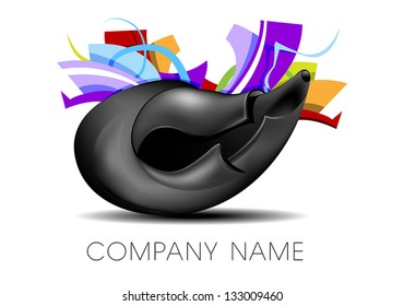 Black cocoon with colorful elements come out of it