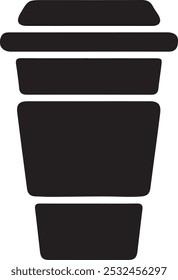 Black coffe cup icon silhouette vecyor