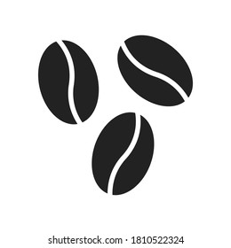 Black coffee bean icon on white background