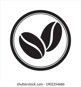 black coffee bean icon vector illustration template