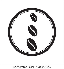 black coffee bean icon vector illustration template