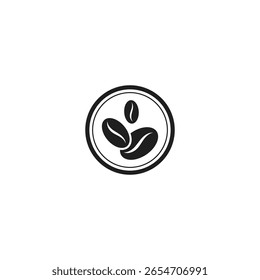 schwarze Kaffeebohne Symbol, Vektorgrafik-Vorlage
