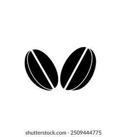 Black coffee bean symbol logo vector 