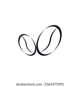 The black coffee bean vector is suitable for product logo icons.