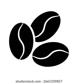 Colección de ícono de granos de café negro.